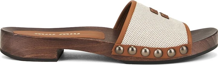 Miu Miu Clog Sandal in Neutral
