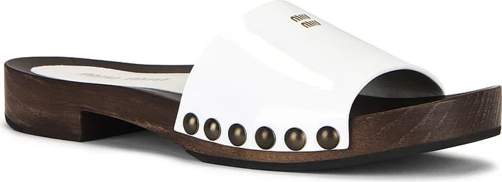 Miu Miu Clog Sandal in White - Image 2
