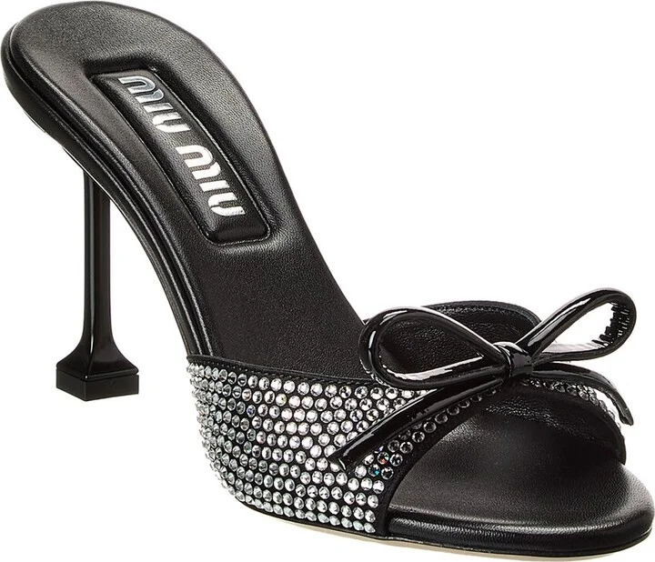 Miu Miu Embellished Leather Mule