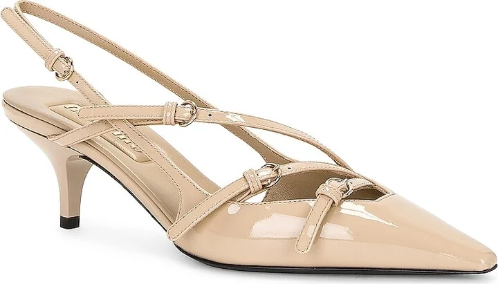 Miu Miu Heel Sandal in Tan - Image 2