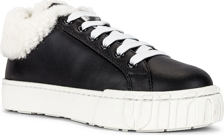 Miu Miu Lace Up Sneakers in Black - Image 2