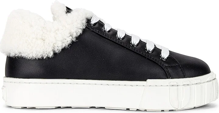 Miu Miu Lace Up Sneakers in Black