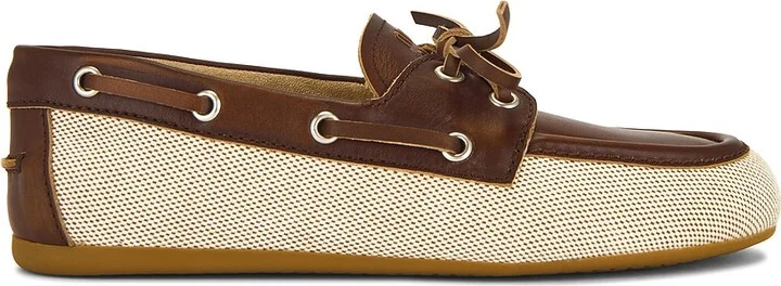 Miu Miu Leather Moccasin in Brown