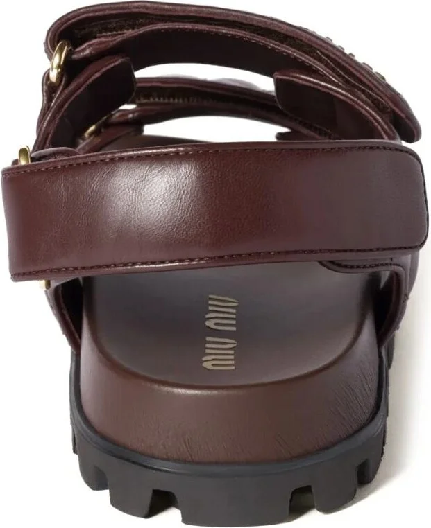 Miu Miu Leather Nappa Matelassé Sandals - Image 3