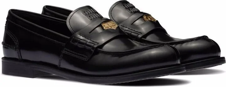 Miu Miu Leather Penny Loafers - Image 3