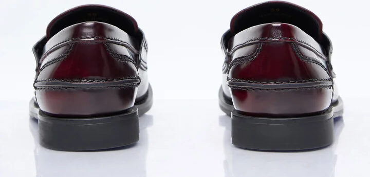 Miu Miu Leather Penny Loafers - Woman Loafers Burgundy Eu - 37 - Image 6