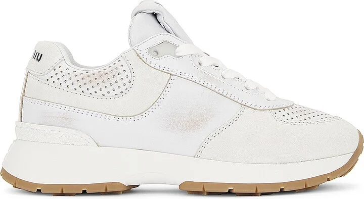 Miu Miu Leather Sneaker in White