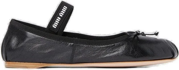 Miu Miu Logo Band Bow-Detailed Ballerinas