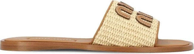 Miu Miu Logo-Detailed Slip-On Sandals