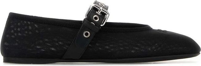 Miu Miu Logo-Embroidered Ballerines