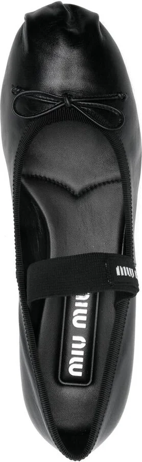 Miu Miu Logo-Intarsia Ballet Flats - Image 4