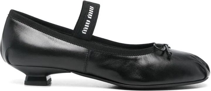 Miu Miu Logo-Intarsia Ballet Flats