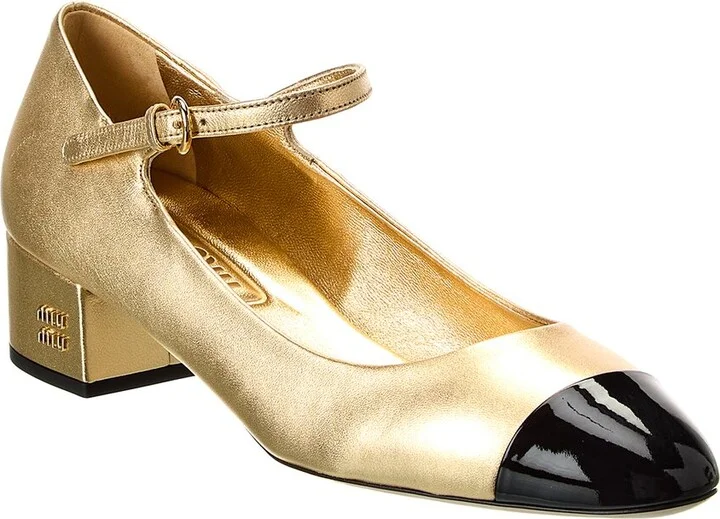 Miu Miu Logo Leather Pump