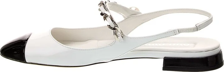 Miu Miu Logo Patent Slingback Flat - Image 2