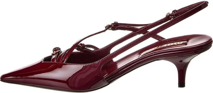 Miu Miu Logo Patent Slingback Pump - Image 2