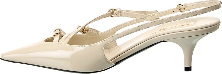 Miu Miu Logo Patent Slingback Pump - Image 2