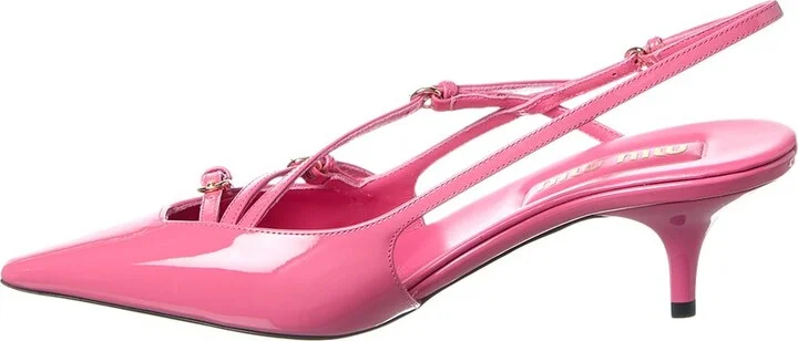 Miu Miu Logo Patent Slingback Pump - Image 2