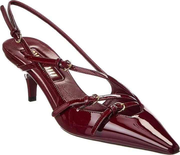 Miu Miu Logo Patent Slingback Pump