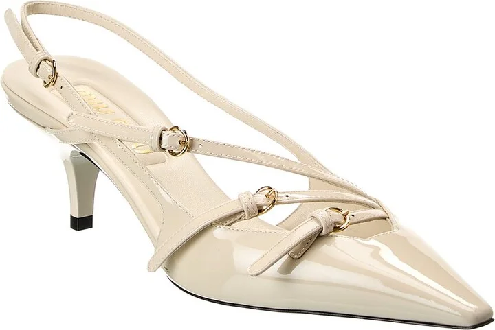 Miu Miu Logo Patent Slingback Pump