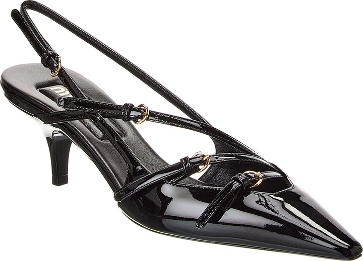 Miu Miu Logo Patent Slingback Pump