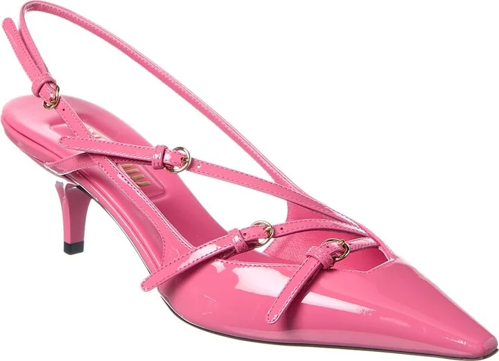 Miu Miu Logo Patent Slingback Pump
