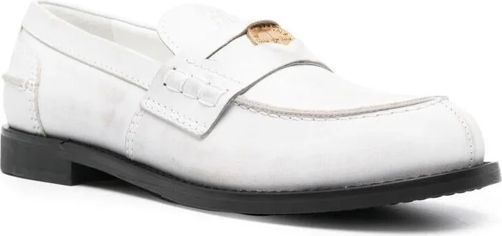 Miu Miu Logo-Plaque Leather Loafers - Image 2