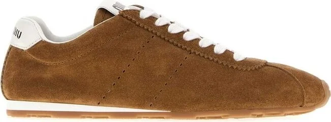 Miu Miu Logo-Printed Lace-Up Sneakers