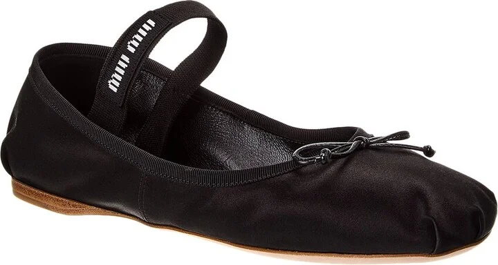 Miu Miu Logo Satin Flat