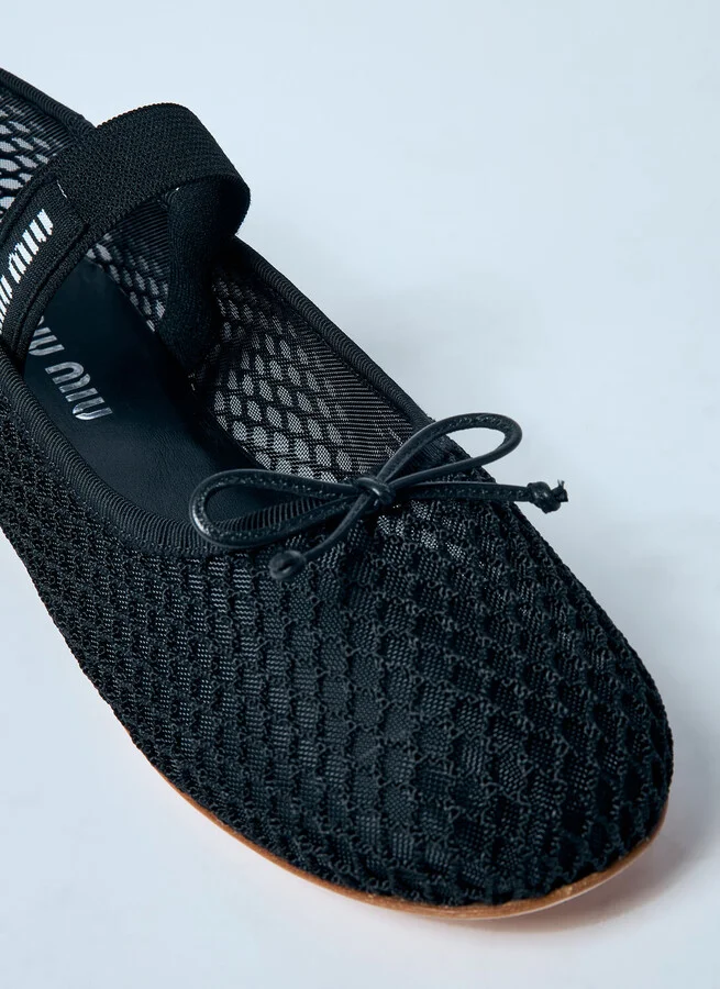 Miu Miu Mesh Ballerina Flats - Woman Flats Black Eu - 36 - Image 3