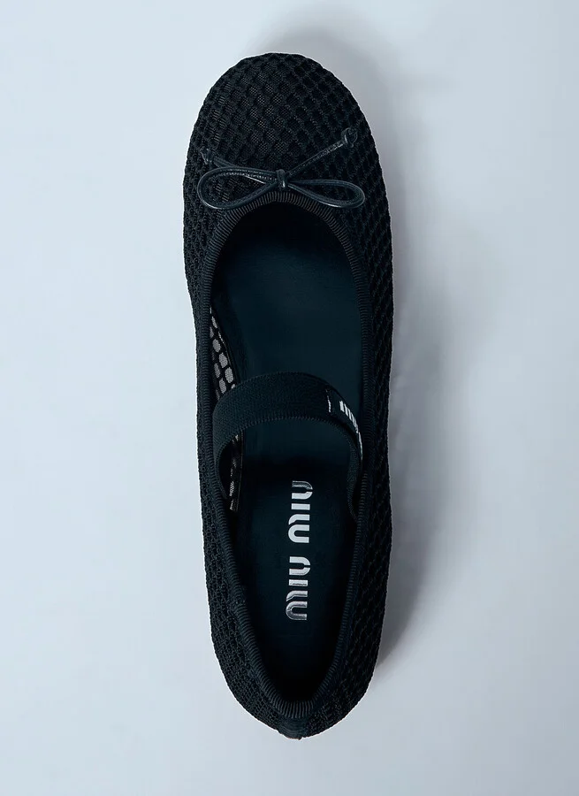 Miu Miu Mesh Ballerina Flats - Woman Flats Black Eu - 36 - Image 5