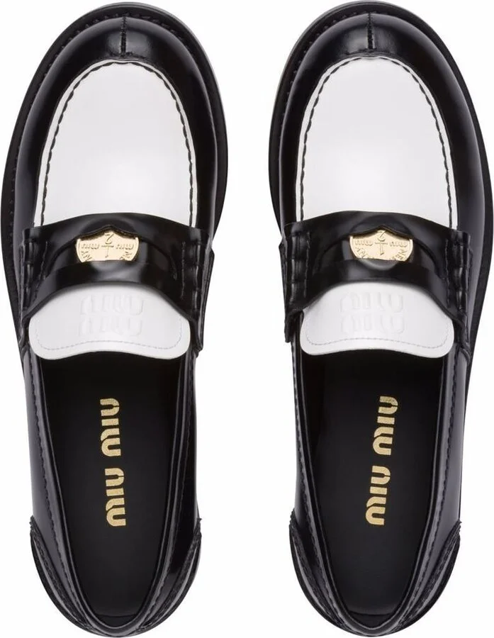Miu Miu Mocassini Spazzolato Bicolore - Image 4