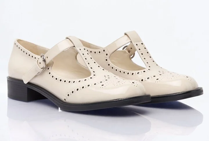Miu Miu Patent Leather Mary Jane Shoes - Woman Flats Ivory Eu - 40 - Image 3