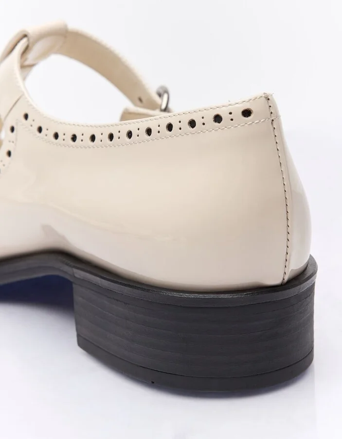 Miu Miu Patent Leather Mary Jane Shoes - Woman Flats Ivory Eu - 40 - Image 6