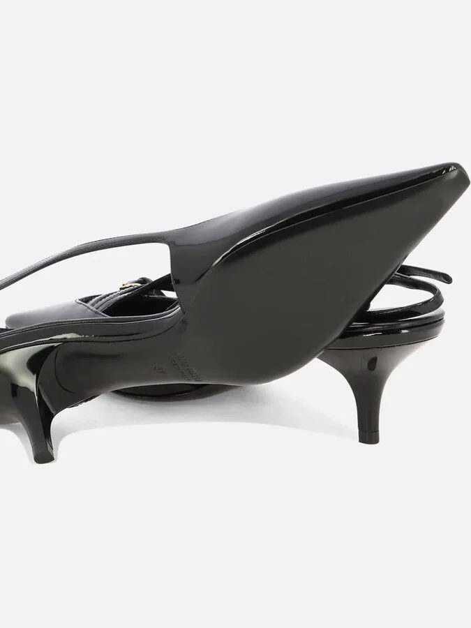 Miu Miu Patent Leather Slingback Pumps With Buckles - Image 4