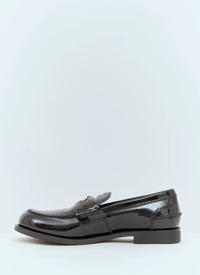 Miu Miu Patent Penny Loafers - Woman Loafers Black Eu - 39.5 - Image 4