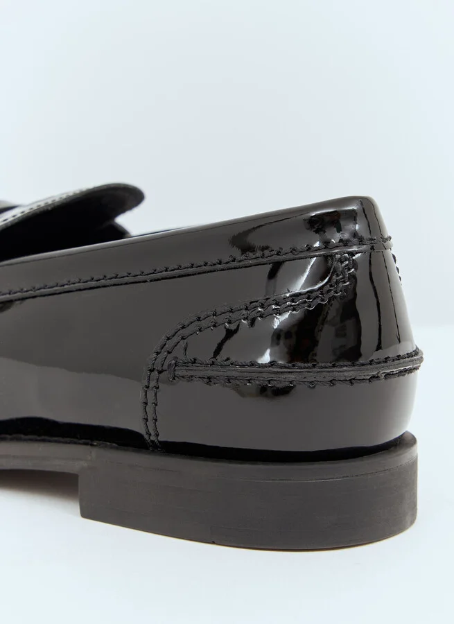 Miu Miu Patent Penny Loafers - Woman Loafers Black Eu - 39.5 - Image 5