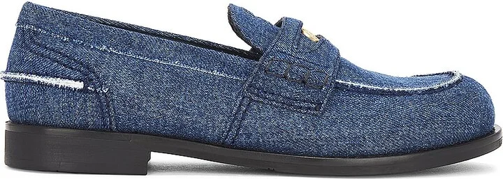 Miu Miu Penny Loafer in Denim-Medium