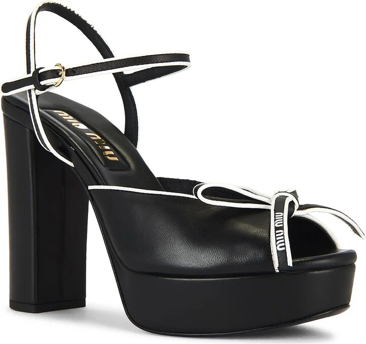 Miu Miu Platform Sandal in Black - Image 2