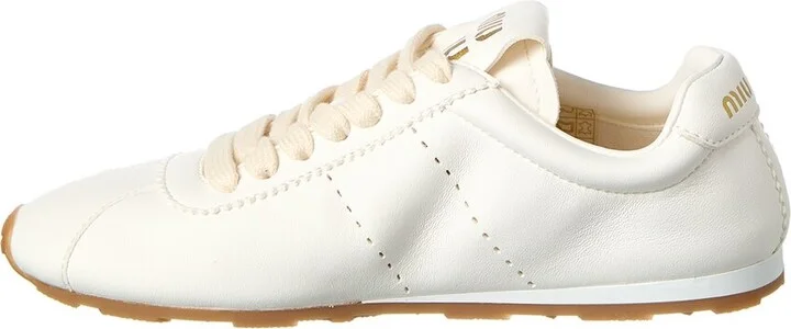Miu Miu Plume Leather Sneaker - Image 2