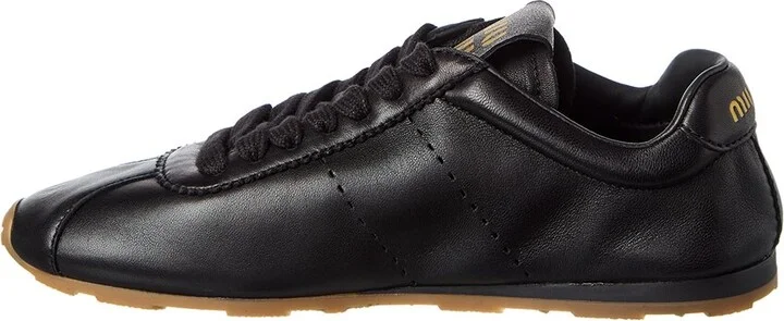 Miu Miu Plume Leather Sneaker - Image 2