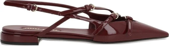 Miu Miu Pointed-Toe Slingback Ballerinas