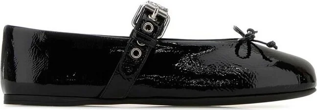 Miu Miu Polished Buckle Fastened Ballerinas
