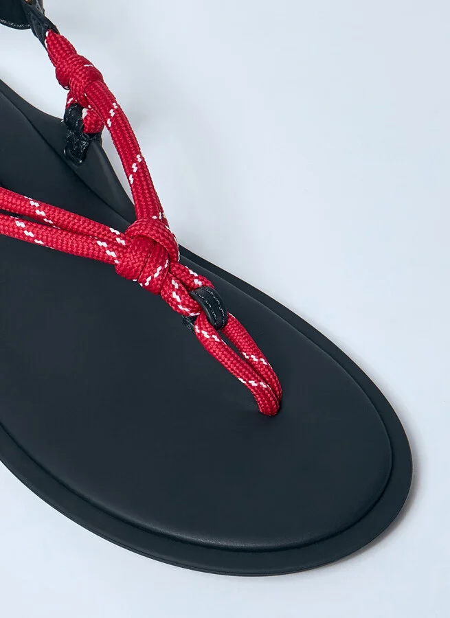 Miu Miu Riviere Cord And Leather Sandals - Woman Sandals Red Eu - 36 - Image 3