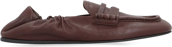 Miu Miu Ruches Leather Loafers - Image 2