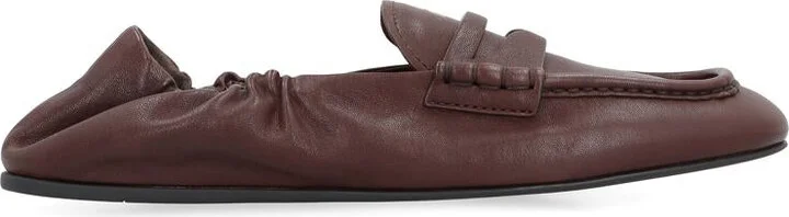 Miu Miu Ruches Leather Loafers