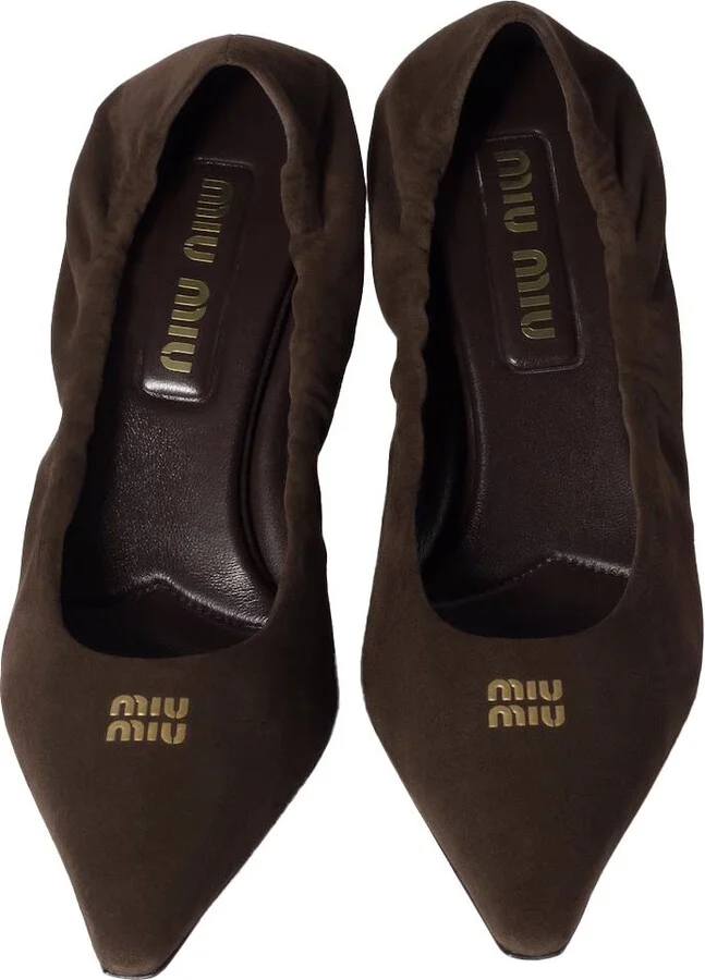 Miu Miu Ruches Suede Pumps - Image 3