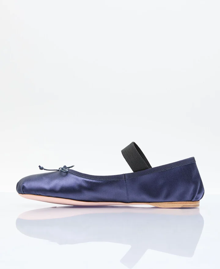 Miu Miu Satin Ballerina Flats - Woman Flats Blue Eu - 37 - Image 4