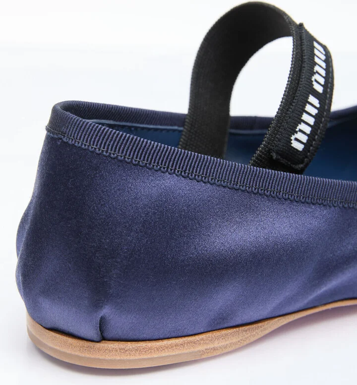 Miu Miu Satin Ballerina Flats - Woman Flats Blue Eu - 37 - Image 5