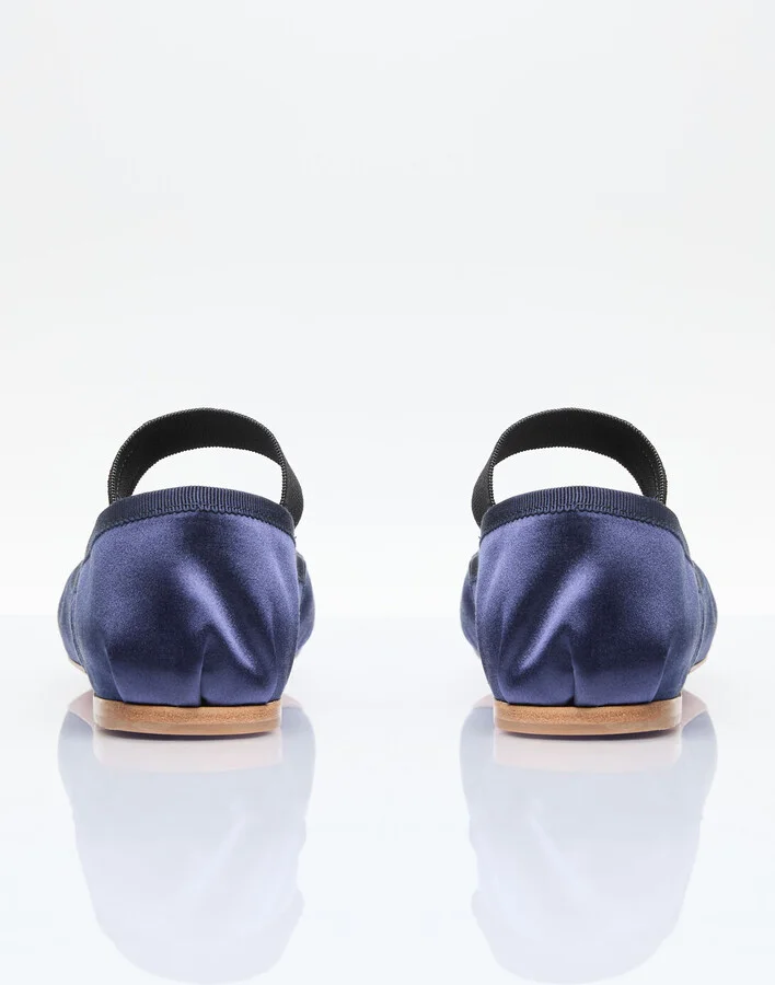 Miu Miu Satin Ballerina Flats - Woman Flats Blue Eu - 37 - Image 6