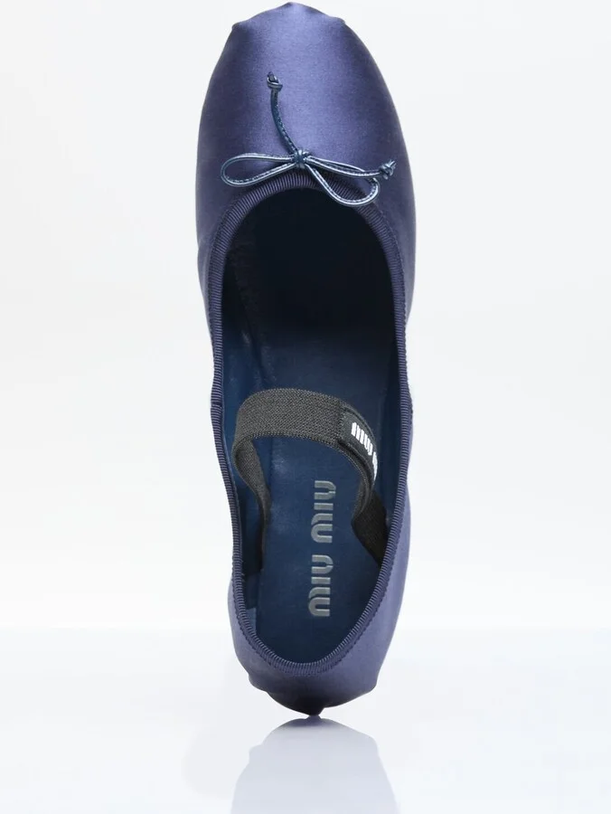 Miu Miu Satin Ballerina Flats - Woman Flats Blue Eu - 37 - Image 7